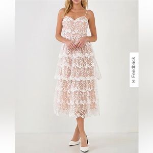 Endless Rose Crochet Layered Midi Dress